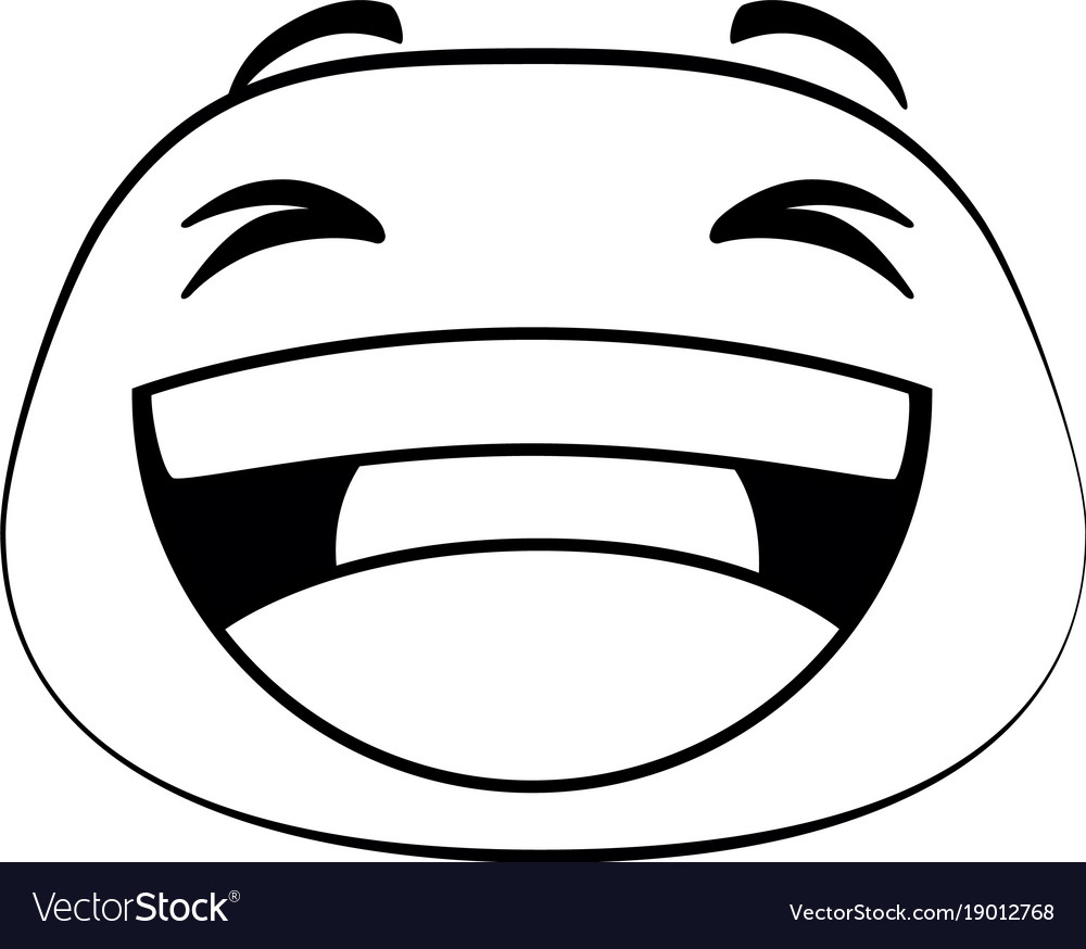 Laugh emoji face icon Royalty Free Vector Image