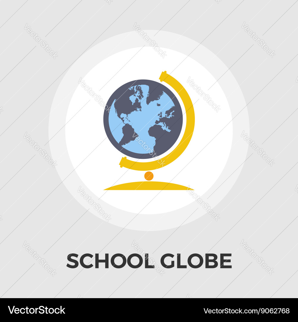 School globe flat icon Royalty Free Vector Image