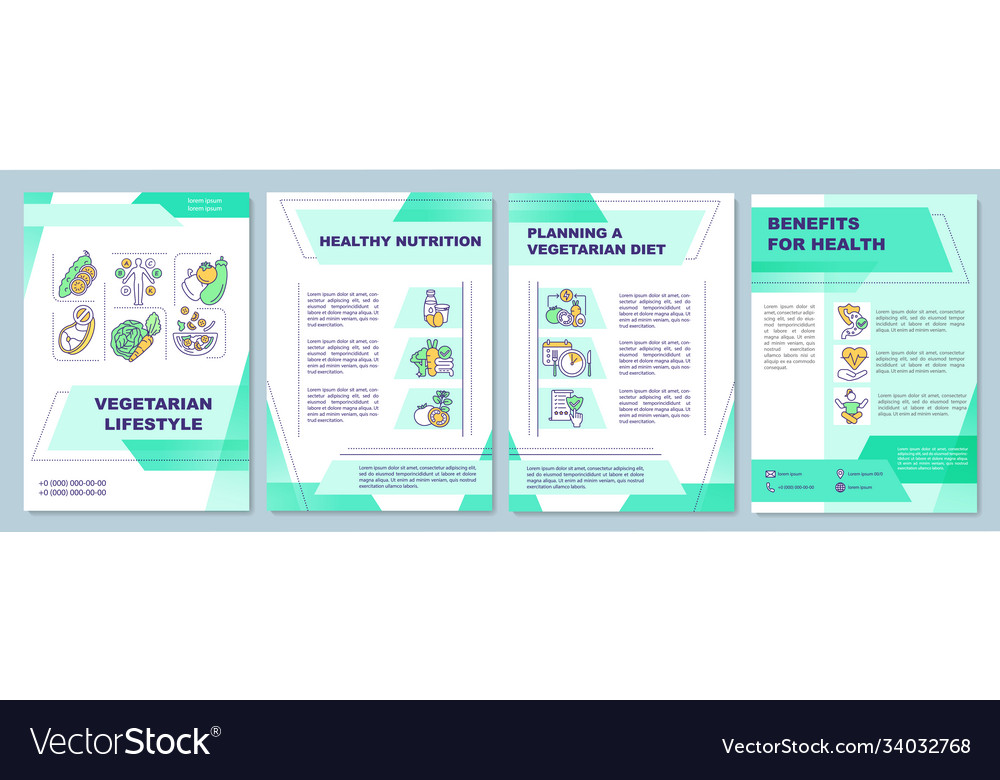 Vegeterian lifestyle brochure template Royalty Free Vector