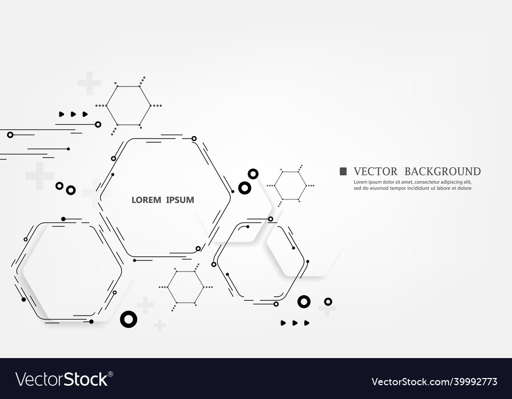 Abstract geometric hexagon info graphic white back