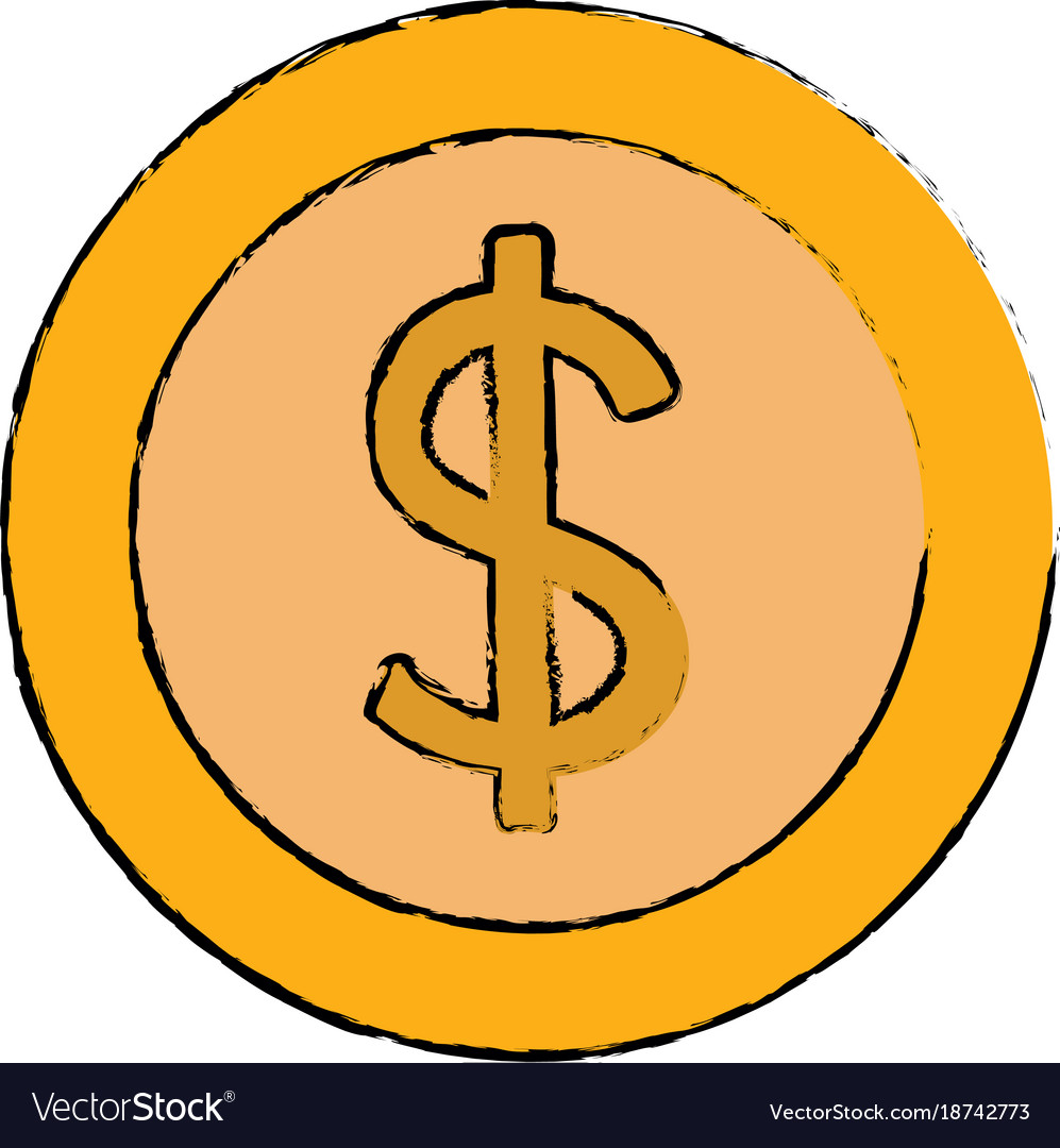 Coin money isolated icon Royalty Free Vector Image