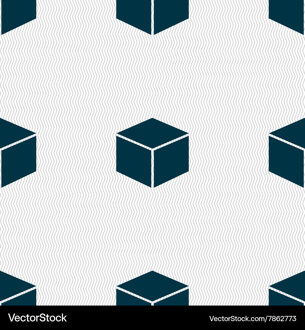 Cube icon sign seamless pattern with geometric Vector Image