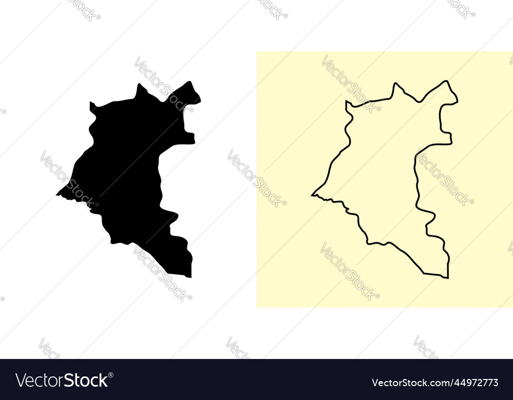 Daraa map syria asia filled and outline map Vector Image