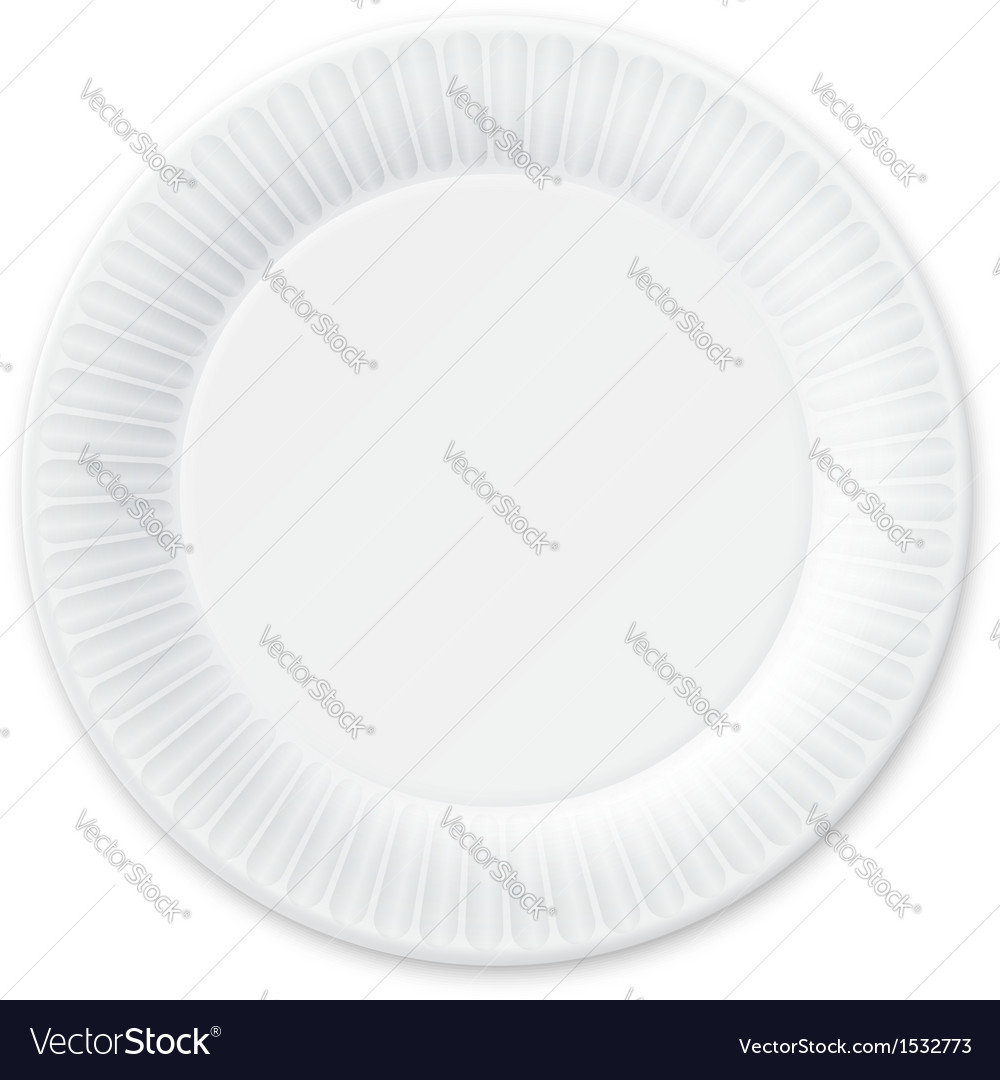 Disposable Paper Plate Isolated on White Vector Image Disposable Paper Plate Isolated on White Vector Image