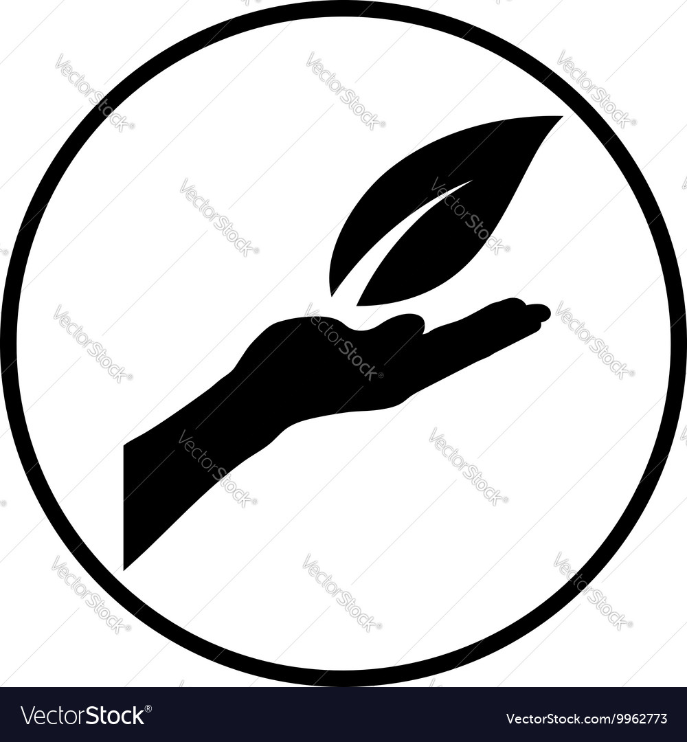 Hand holding leaf icon Royalty Free Vector Image