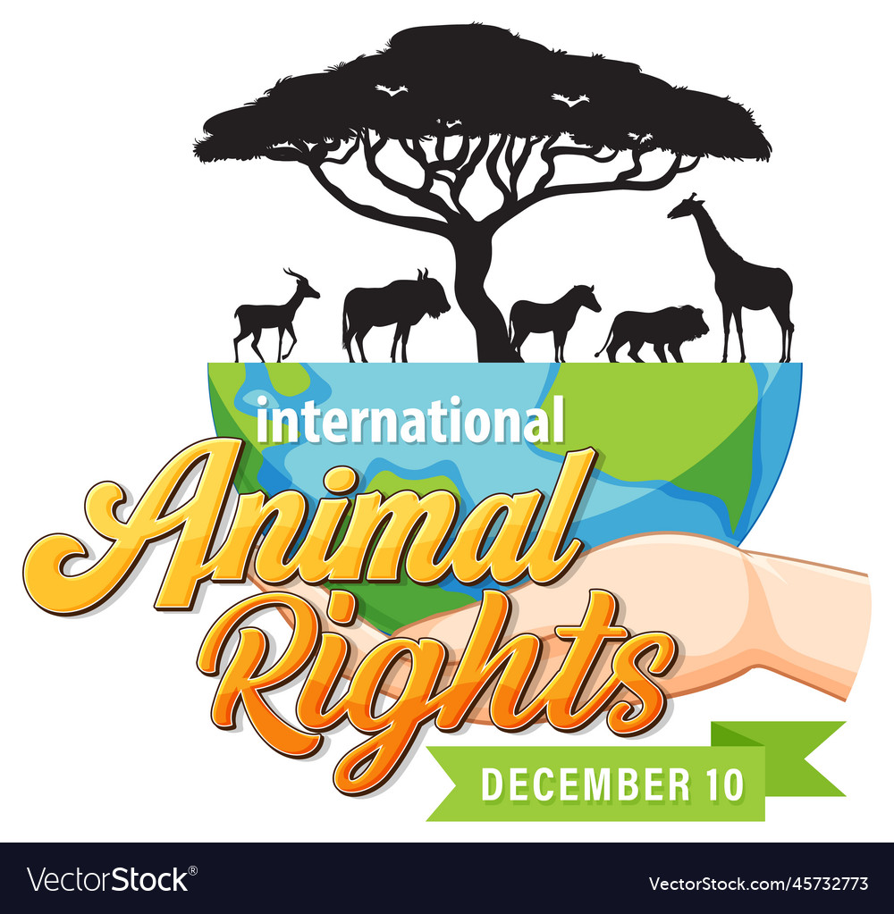 International animal rights day banner Royalty Free Vector