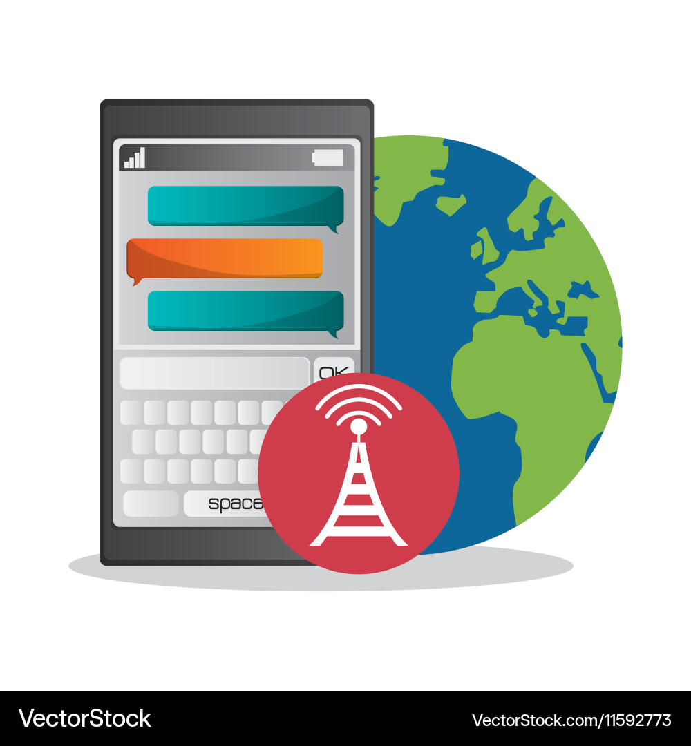 Isolated smartphone and sms design Royalty Free Vector Image