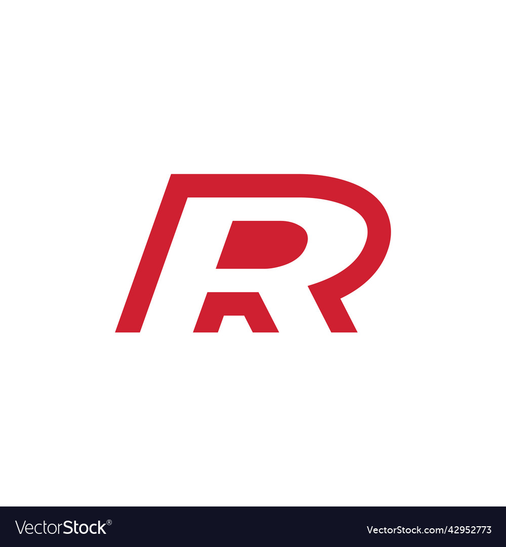 Letter r red color logo design isolated on white Vector Image