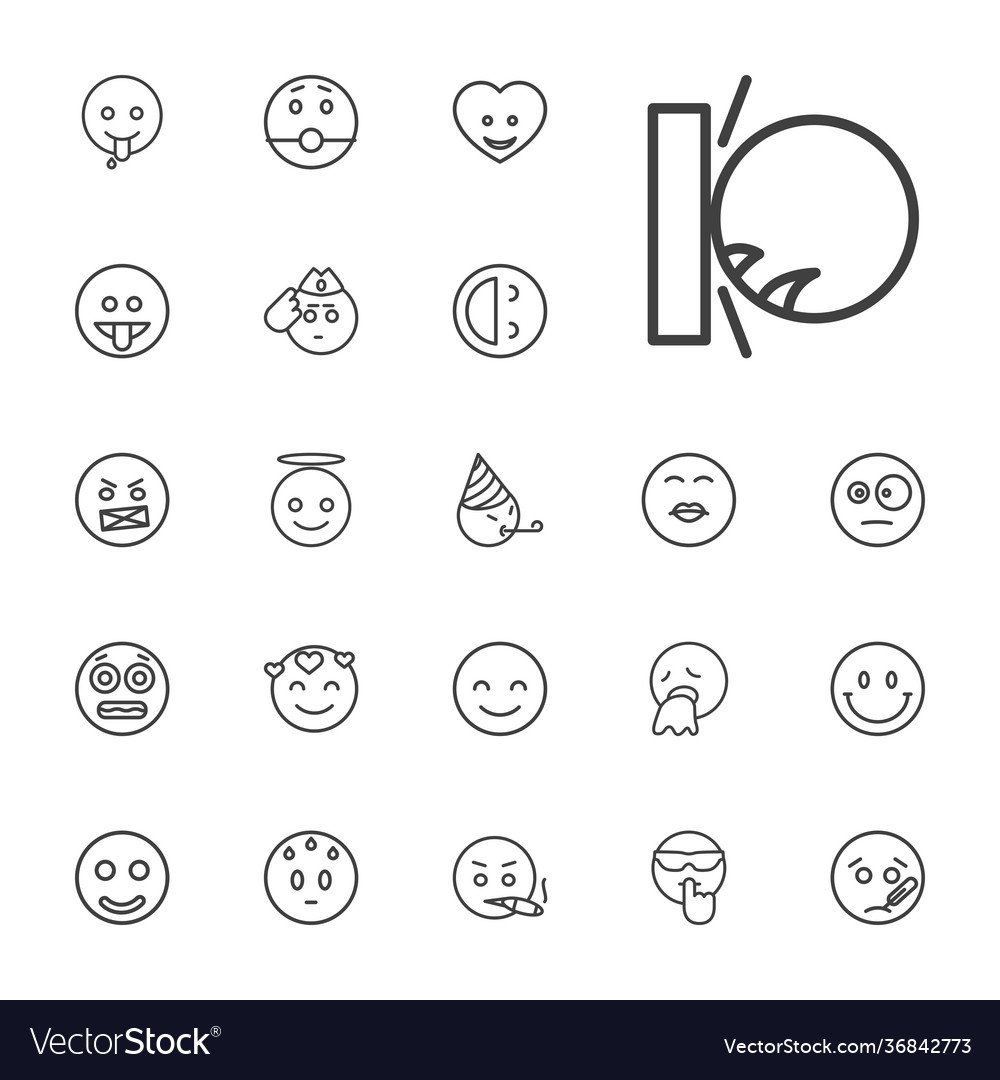 Smiley icons Royalty Free Vector Image - VectorStock