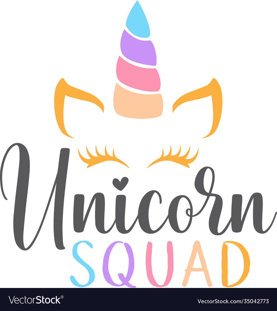 Unicorn squad isolated on white background Vector Image