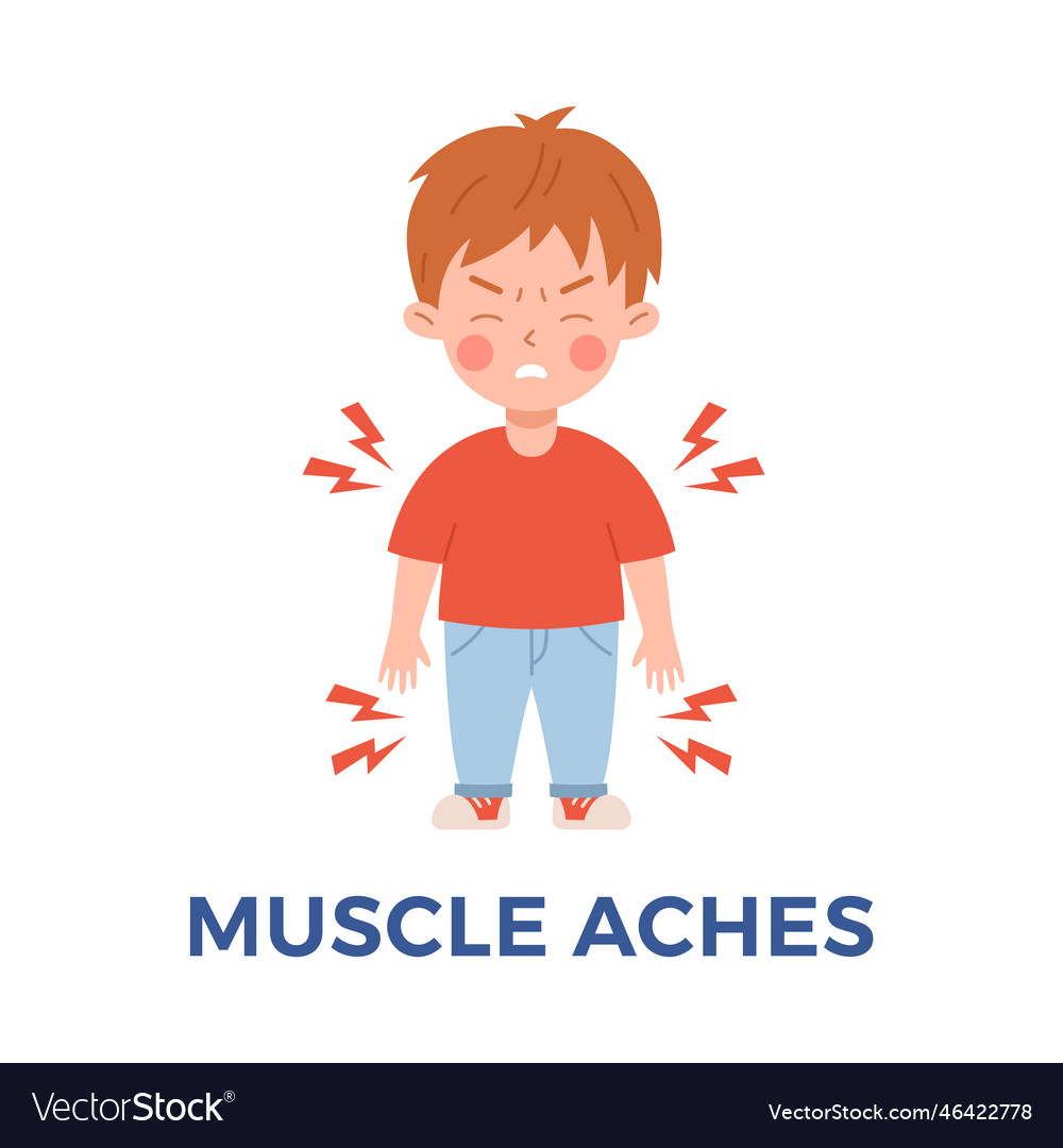 Child Suffering From Muscle Aches Flat Royalty Free Vector