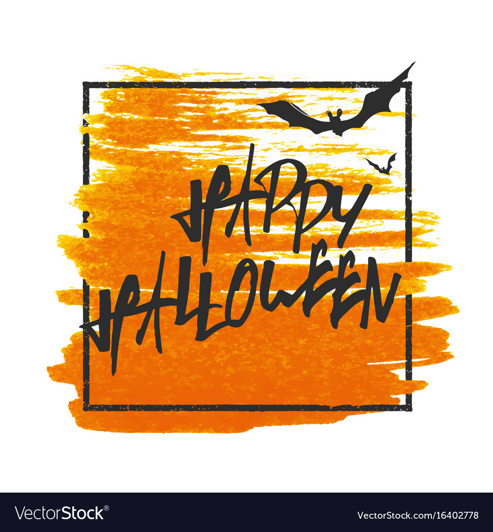 Happy halloween bats on background grunge stamped