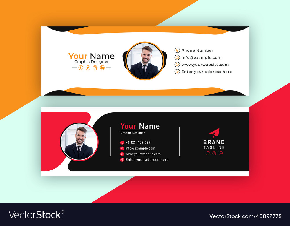 Professional email signature template design Vector Image