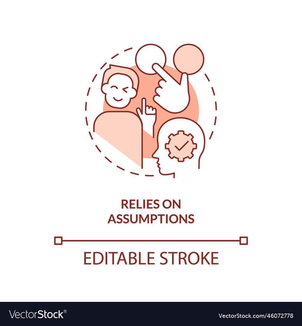 Relies on assumptions terracotta concept icon Vector Image