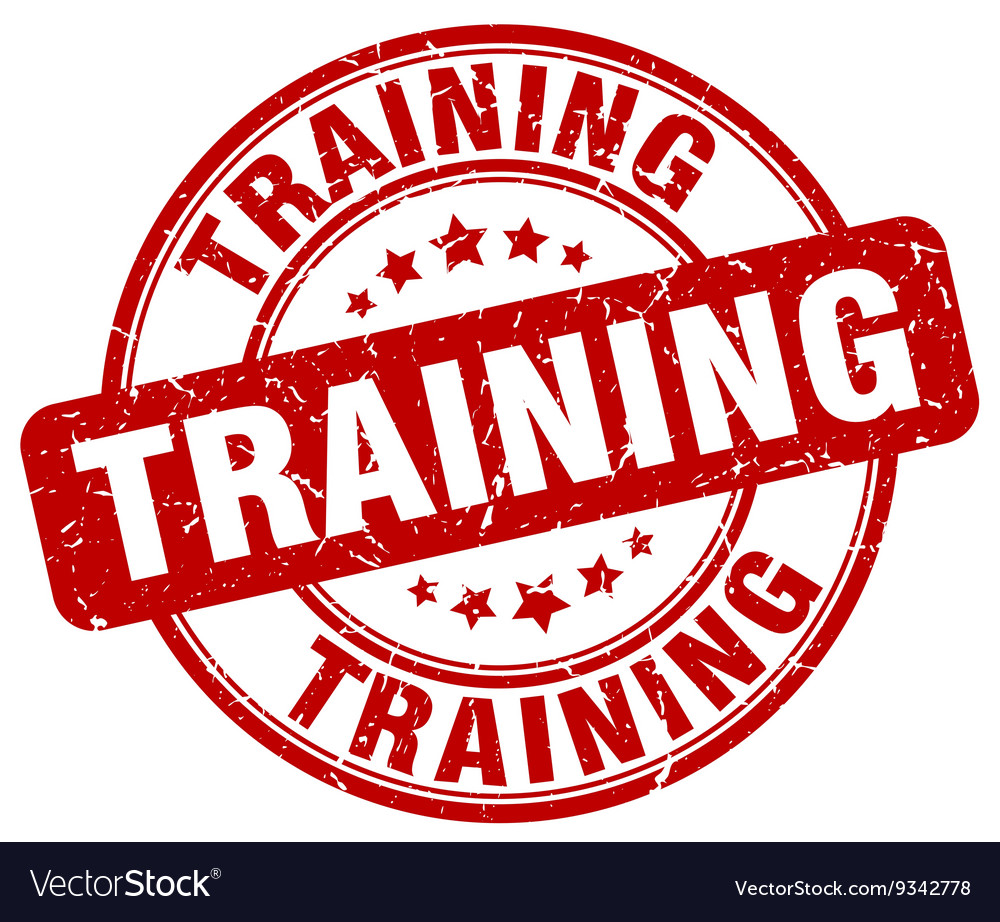 Training red grunge round vintage rubber stamp Vector Image