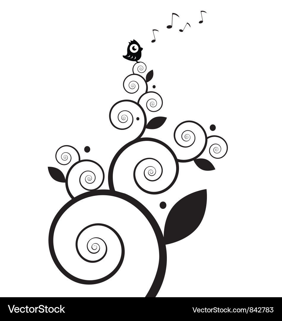 Bird on tree Royalty Free Vector Image - VectorStock