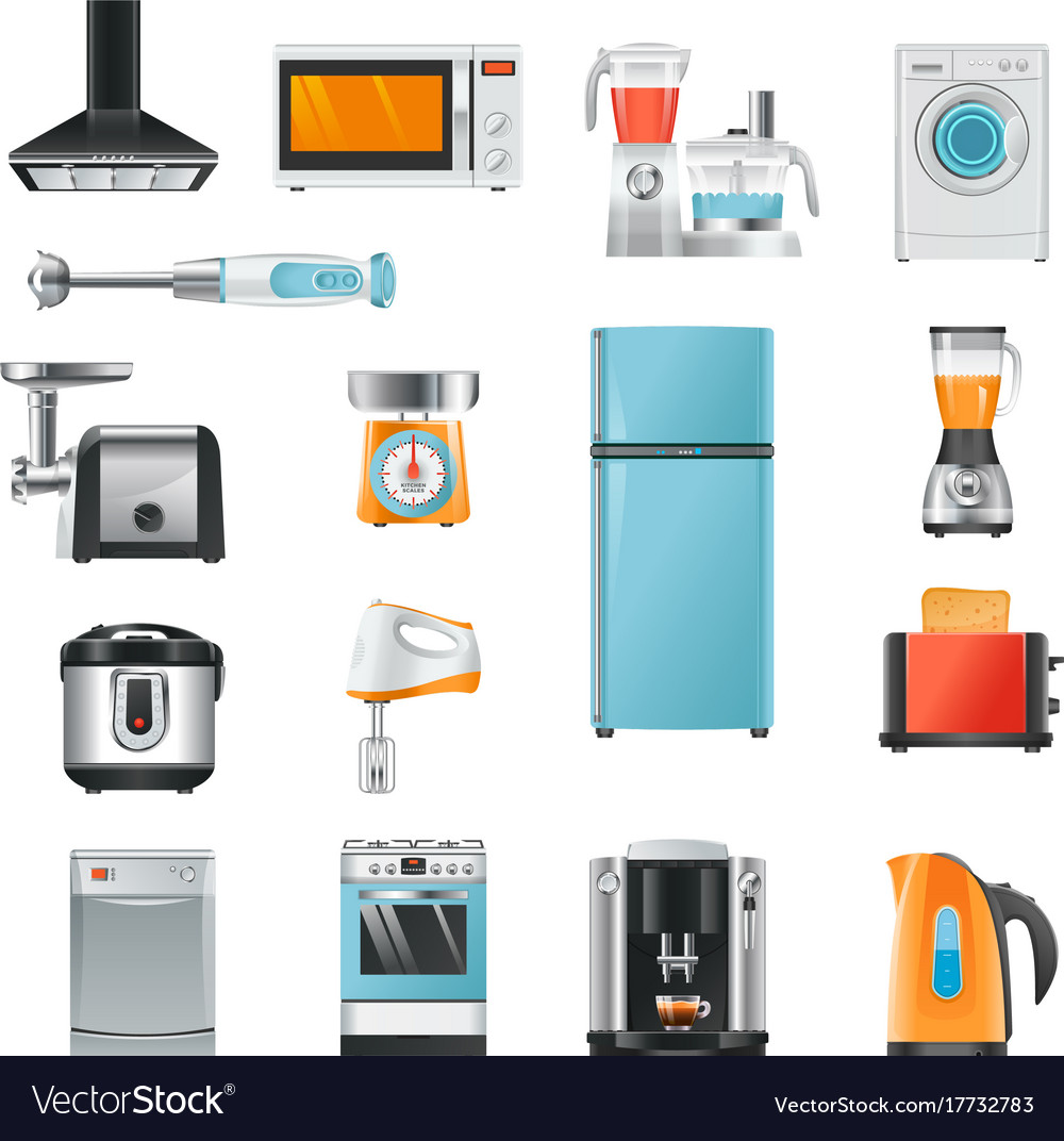 Different household in cartoon style electrical Vector Image