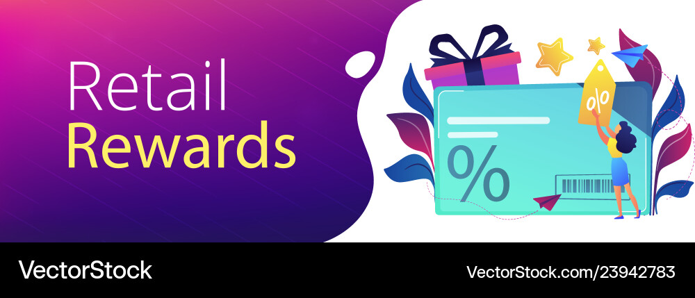 Discount and loyalty card header banner Royalty Free Vector