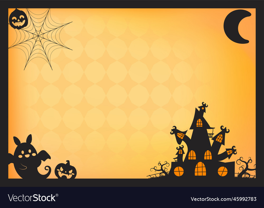 Halloween Background With Pumpkins Bats And Candy Vector Image