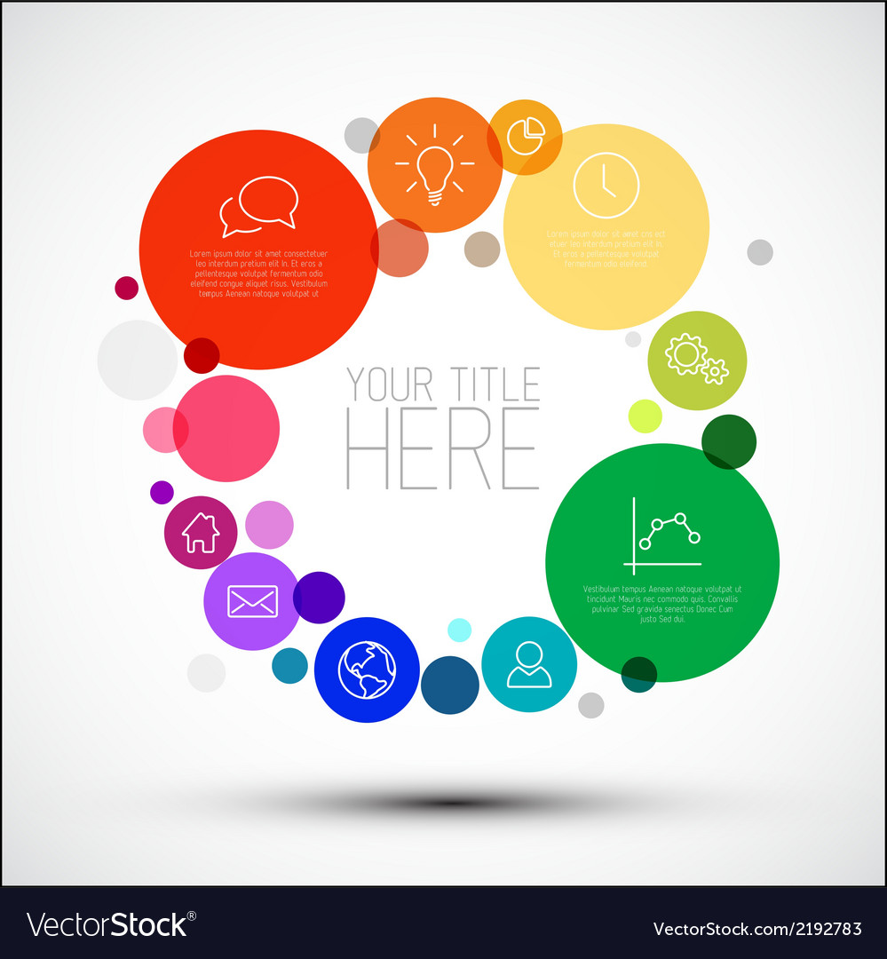 rainbow diagram infographic template with various vector image rainbow template