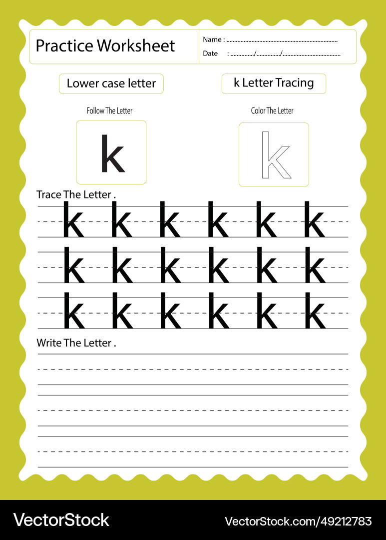 Uppercase and lowercase letter tracing worksheets Vector Image