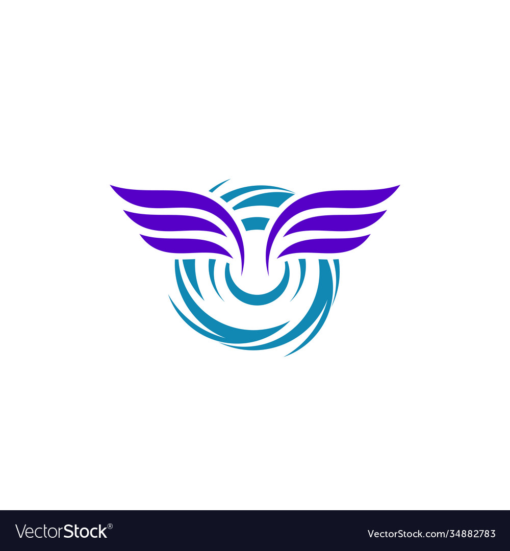 Wings tornado logo template creative Royalty Free Vector