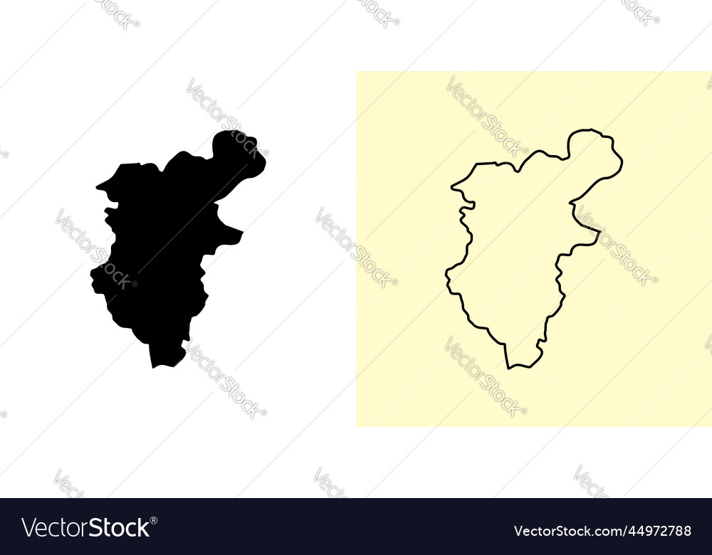 Denizli map turkey asia filled and outline map Vector Image