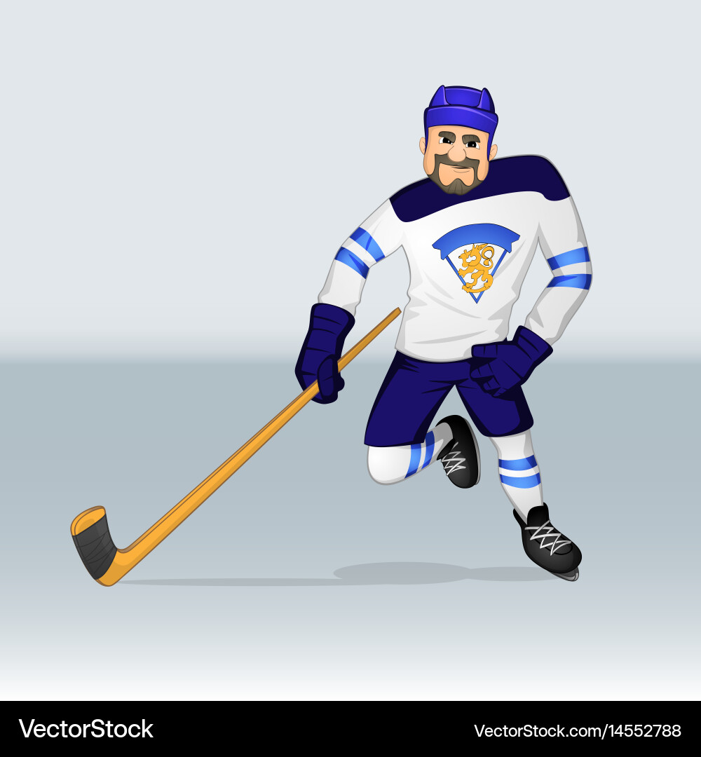 Finland ice hockey player Royalty Free Vector Image