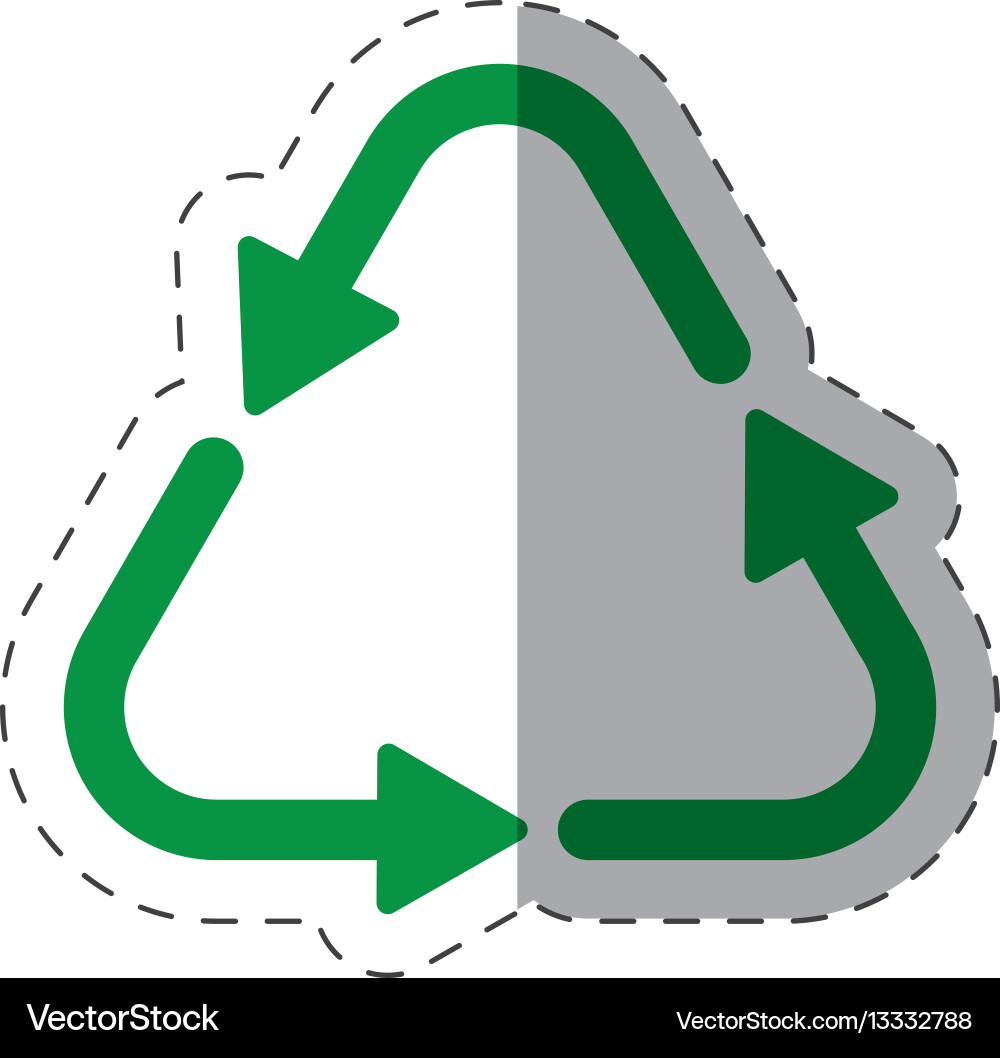 Green arrow recycle environment cut line Vector Image