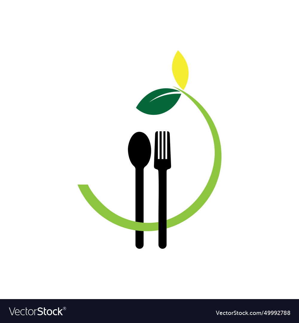 Healthy food logo Royalty Free Vector Image - VectorStock