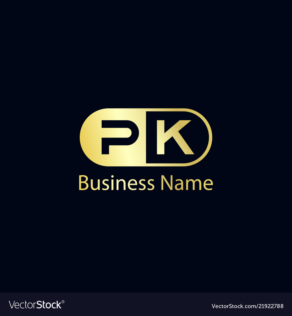 Initial Letter Pk Logo Template Design Royalty Free Vector