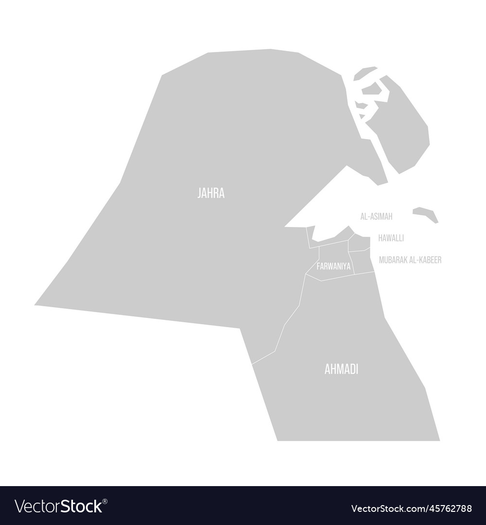 Kuwait political map of administrative divisions Vector Image