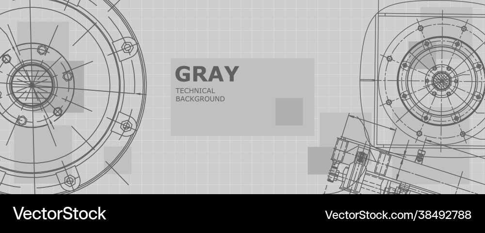 Mechanical engineering drawing abstract Royalty Free Vector