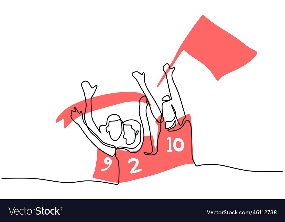 One continuous single line of football supporter Vector Image