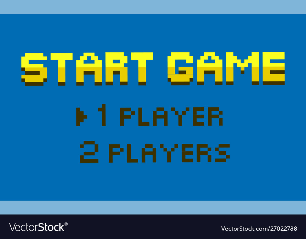 Start game one or two players option pixel design Vector Image