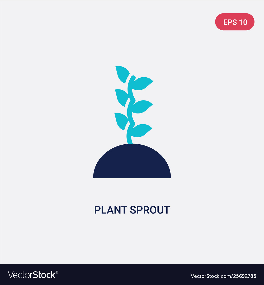 Two color plant sprout icon from agriculture