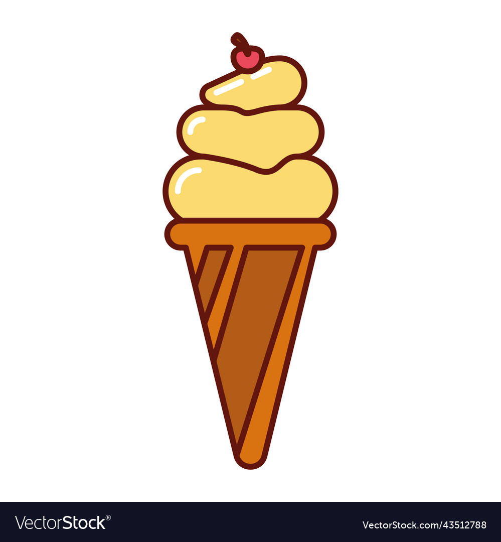 Yellow ice cream sweet Royalty Free Vector Image