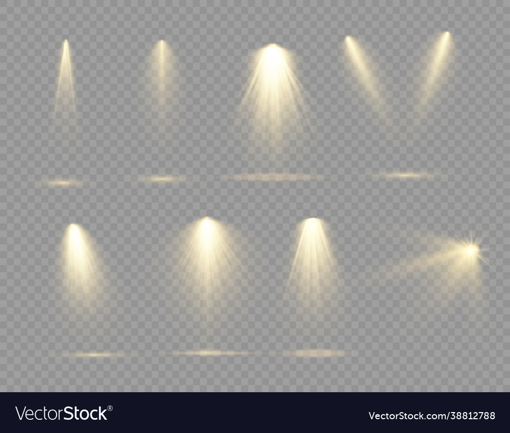 Yellow spotlight shines on stage Royalty Free Vector Image