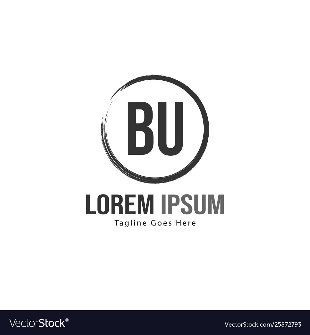 Bu letter logo design creative modern letters