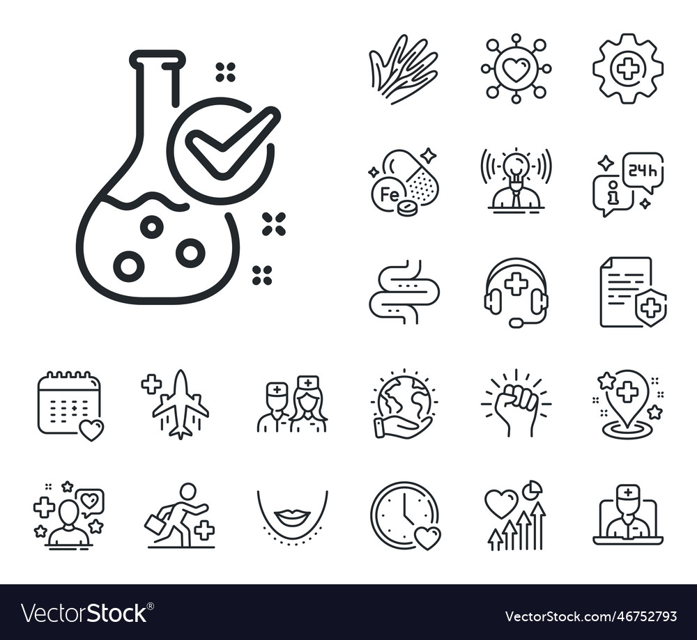Chemistry lab line icon laboratory flask sign Vector Image