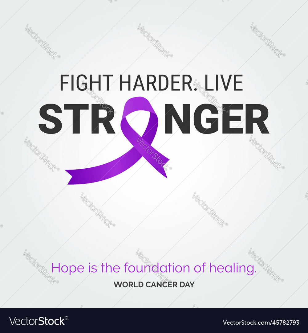 Fight harder ribbon typography live stronger Vector Image