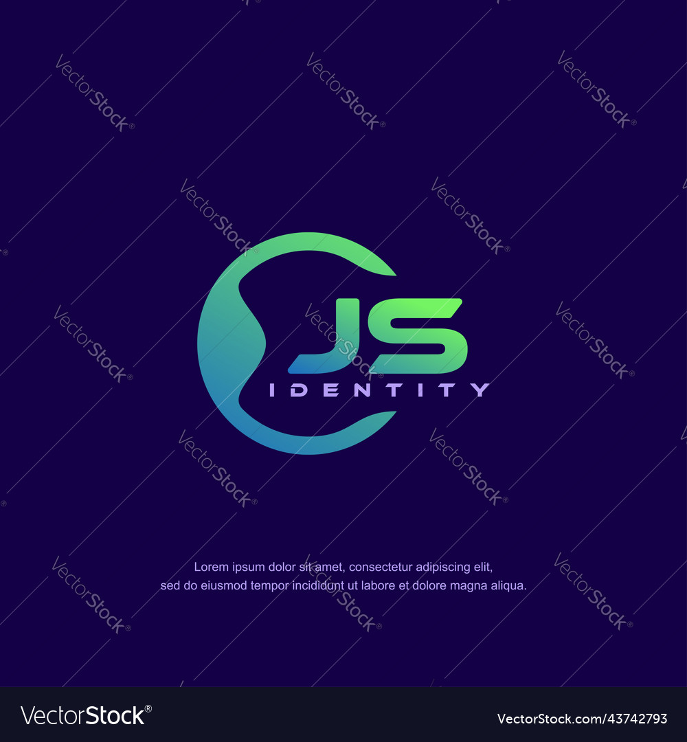 Js initial letter circular line logo template Vector Image