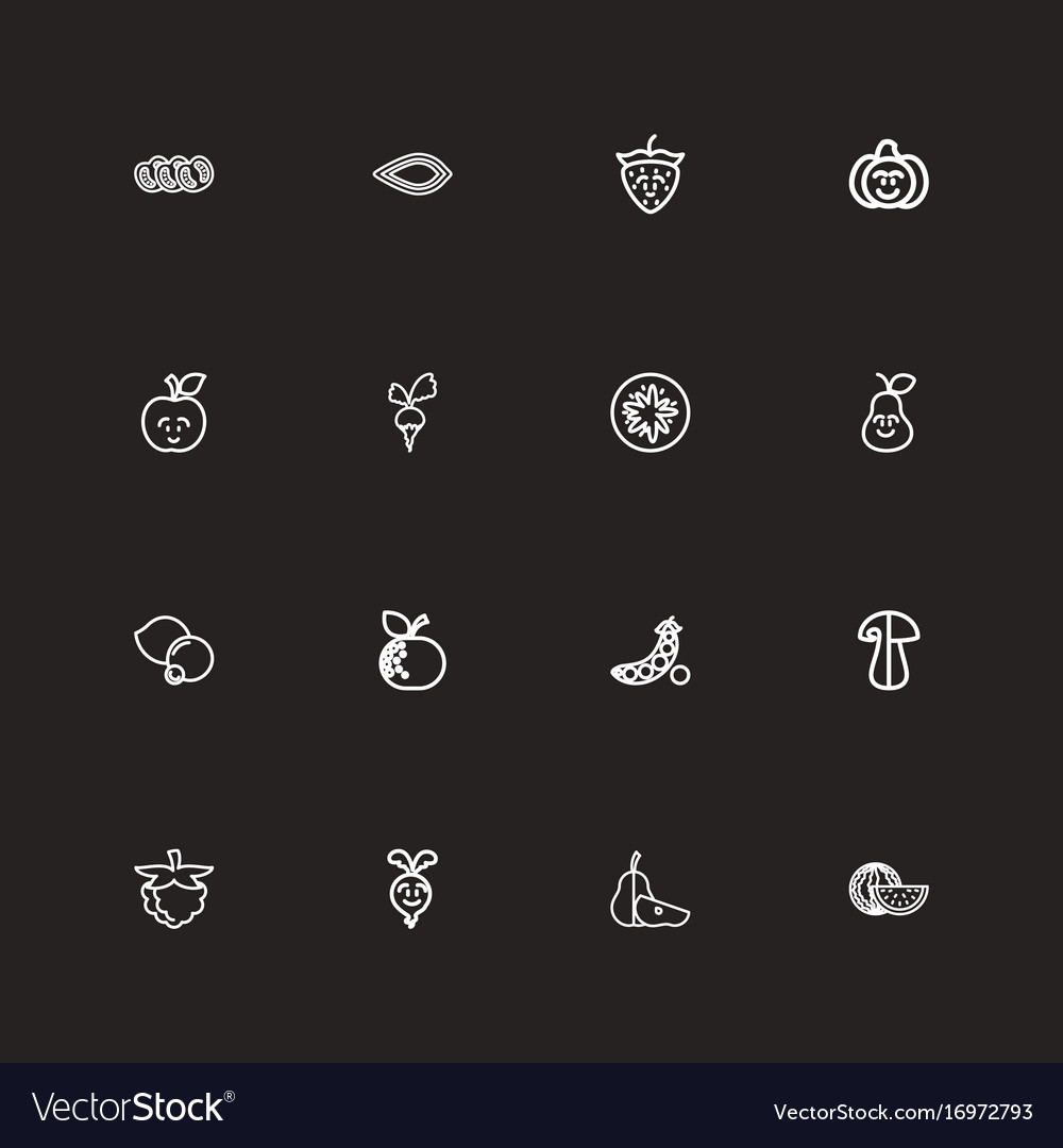 Set of 16 editable kitchenware outline icons