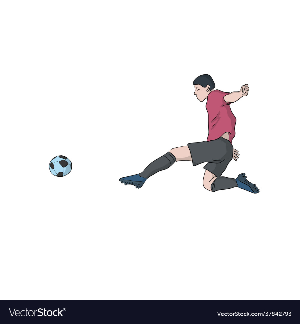 Side view football soccer player in action Vector Image