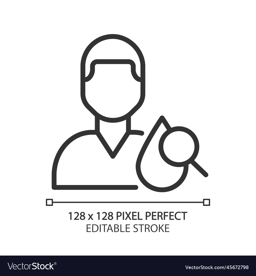 Hematology pixel perfect linear icon Royalty Free Vector