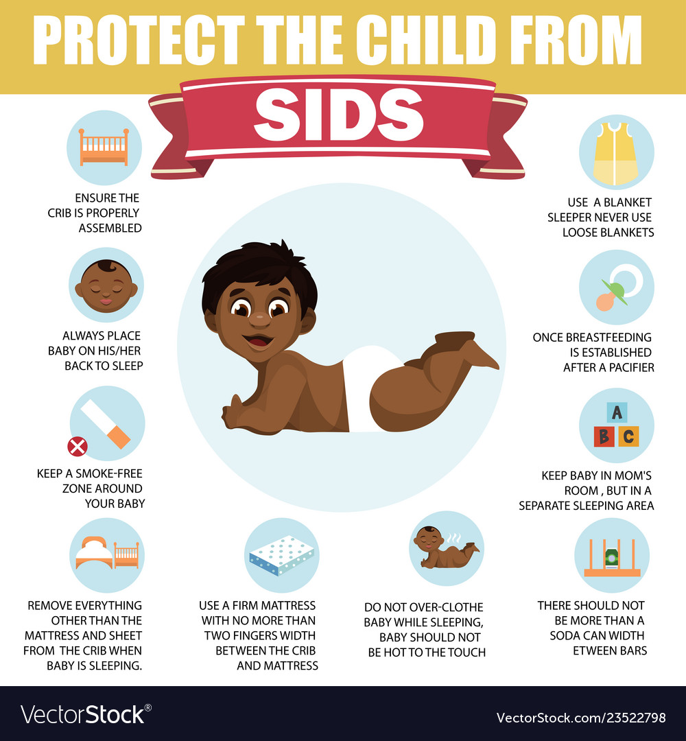 Protect child from sids infographic for sids Vector Image