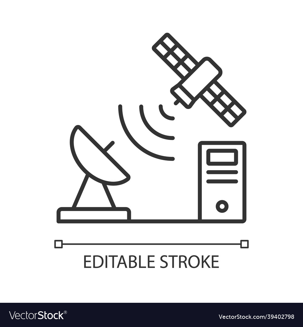 Tcp over satellite linear icon Royalty Free Vector Image