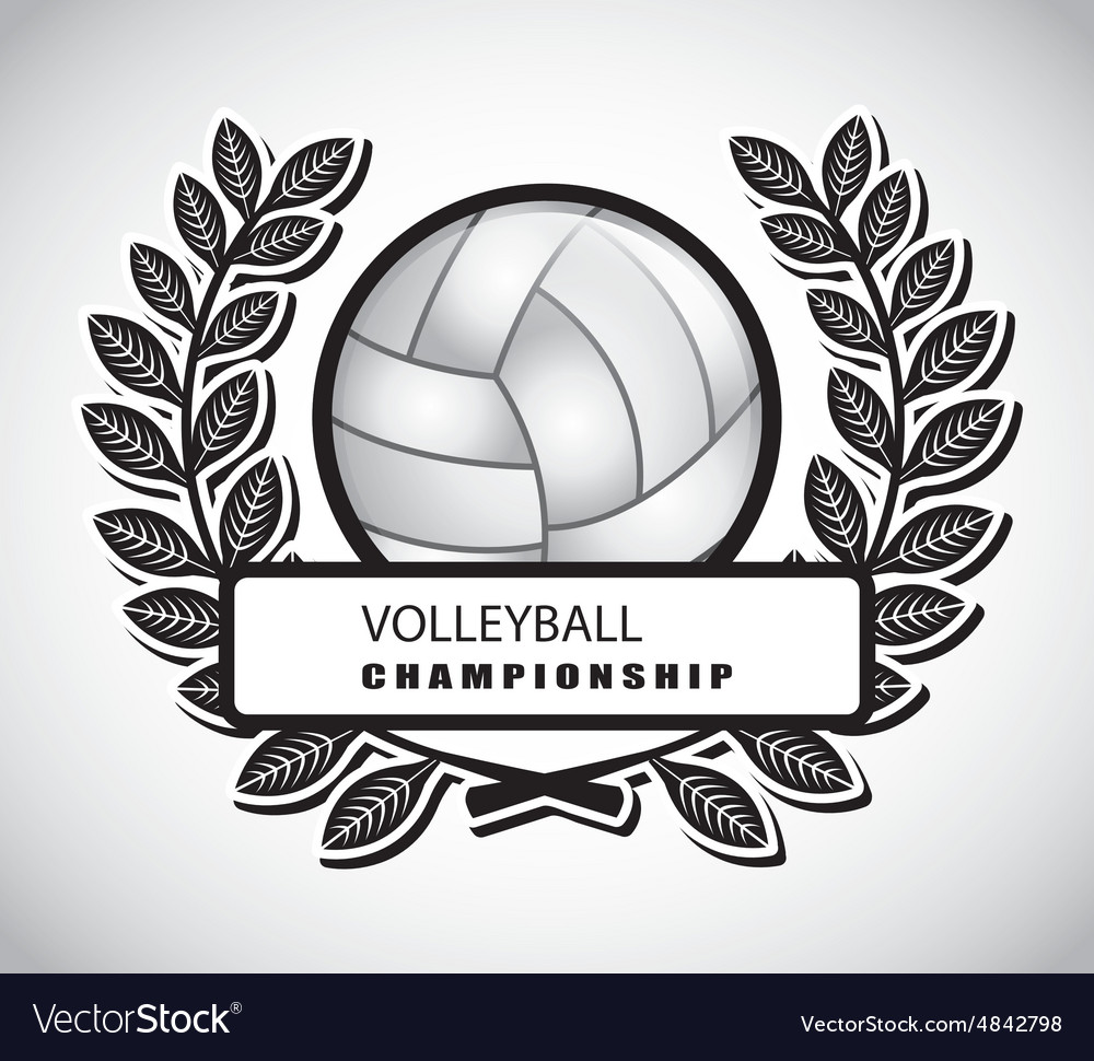 Volleyball emblem design Royalty Free Vector Image