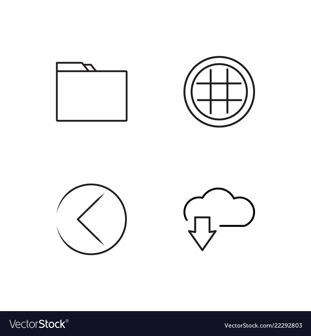 Business simple outlined icons set