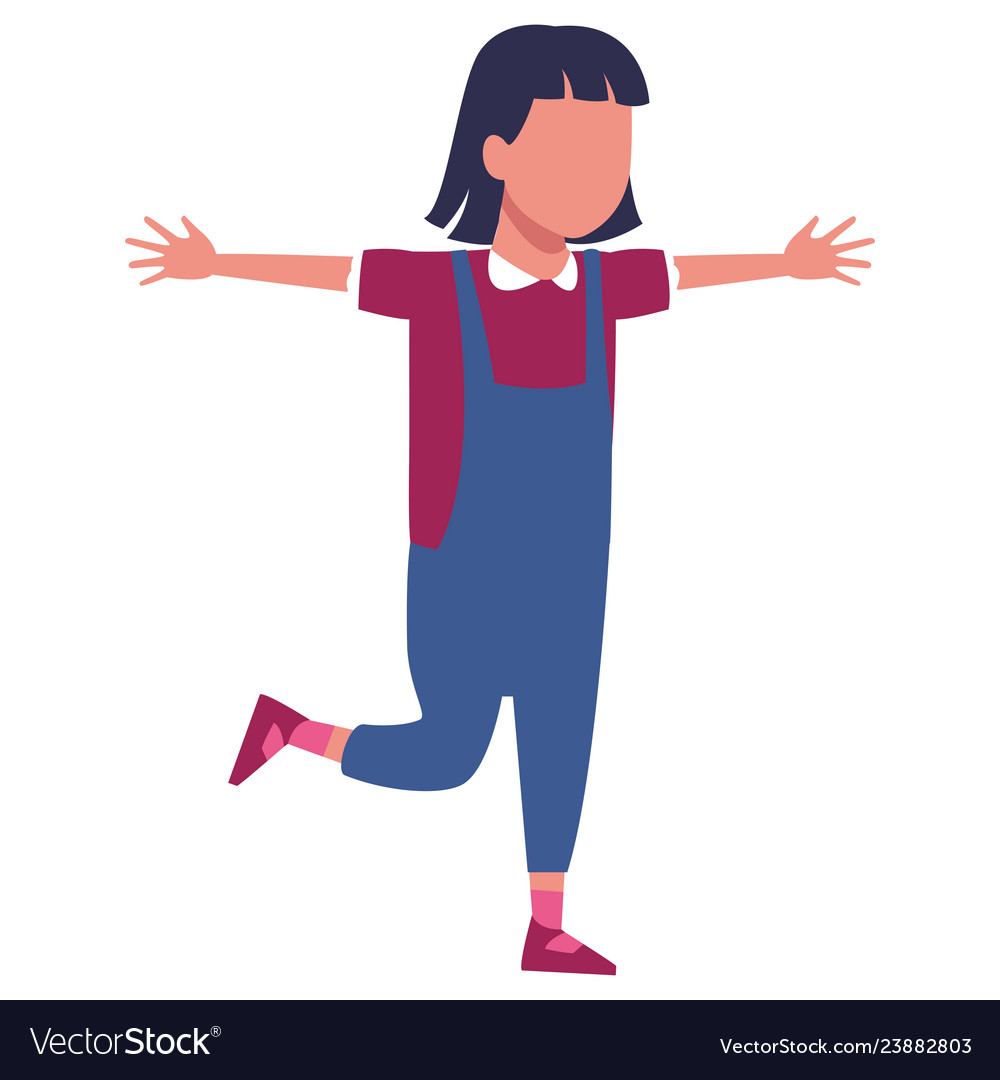 Girl running cartoon